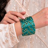 Dotted Stone Glass Bangle