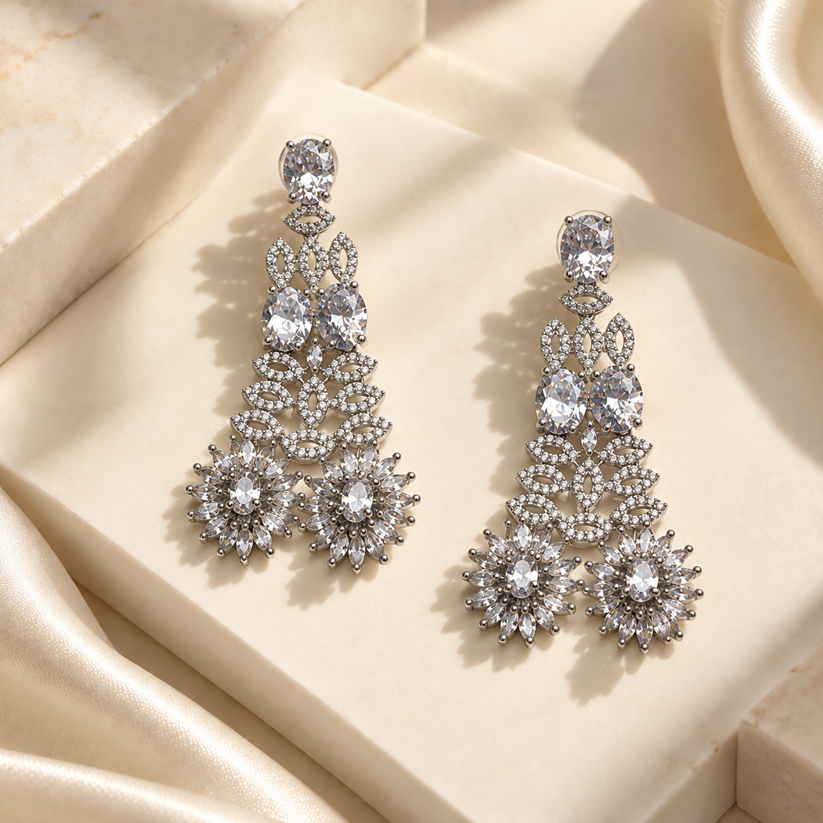 Graceful Stone Flower Earrings
