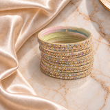 Flower stones glass bangles