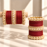 Drop Border Glass Bangle Set