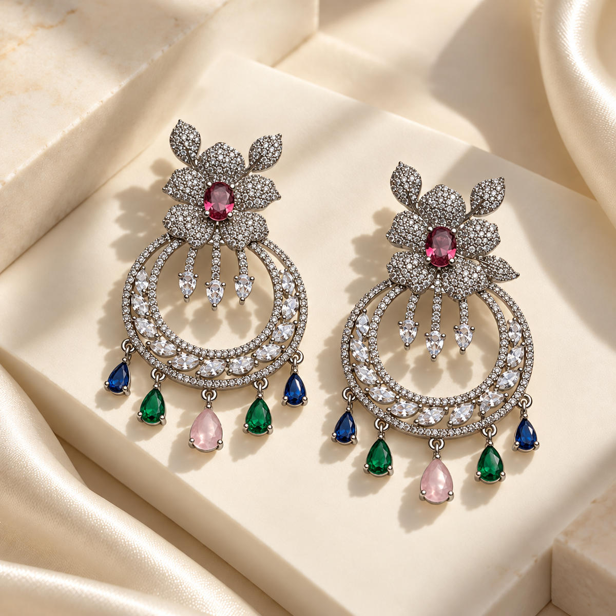 Blooming Circle Drop Earrings