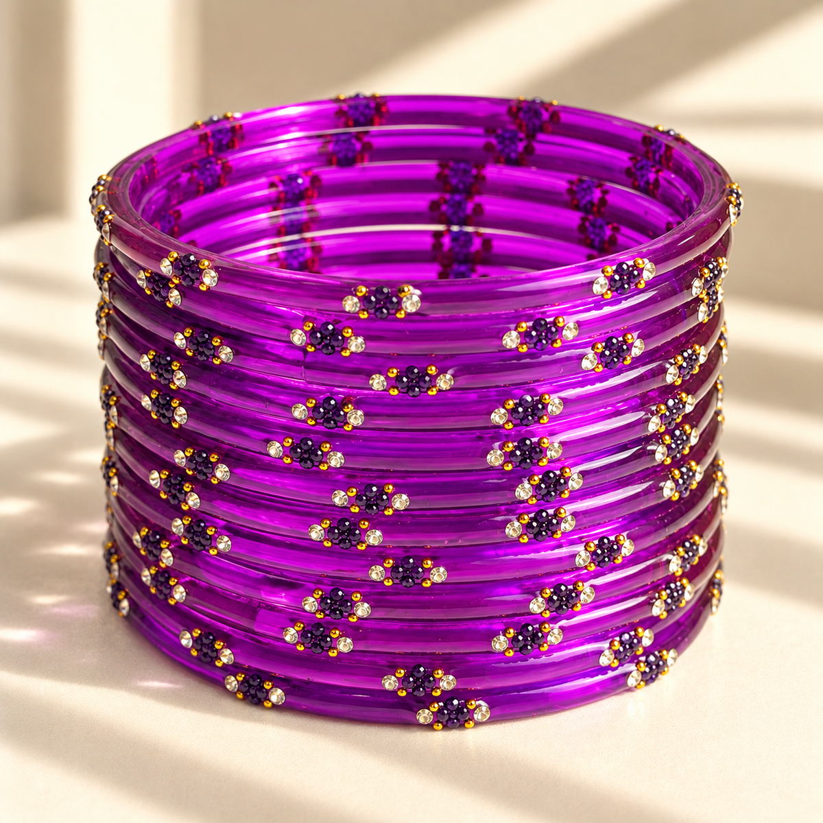Dotted Stone Glass Bangle