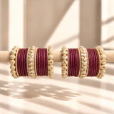 Drop Border Glass Bangle Set