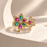 Two-Flower Adjustable Ring