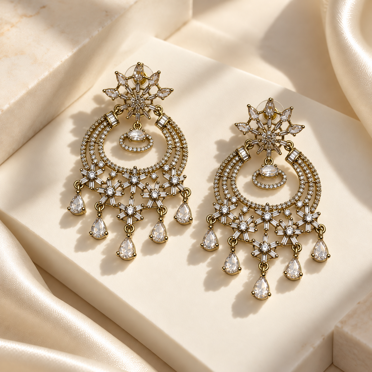 Beautiful Flower Drop Earrings