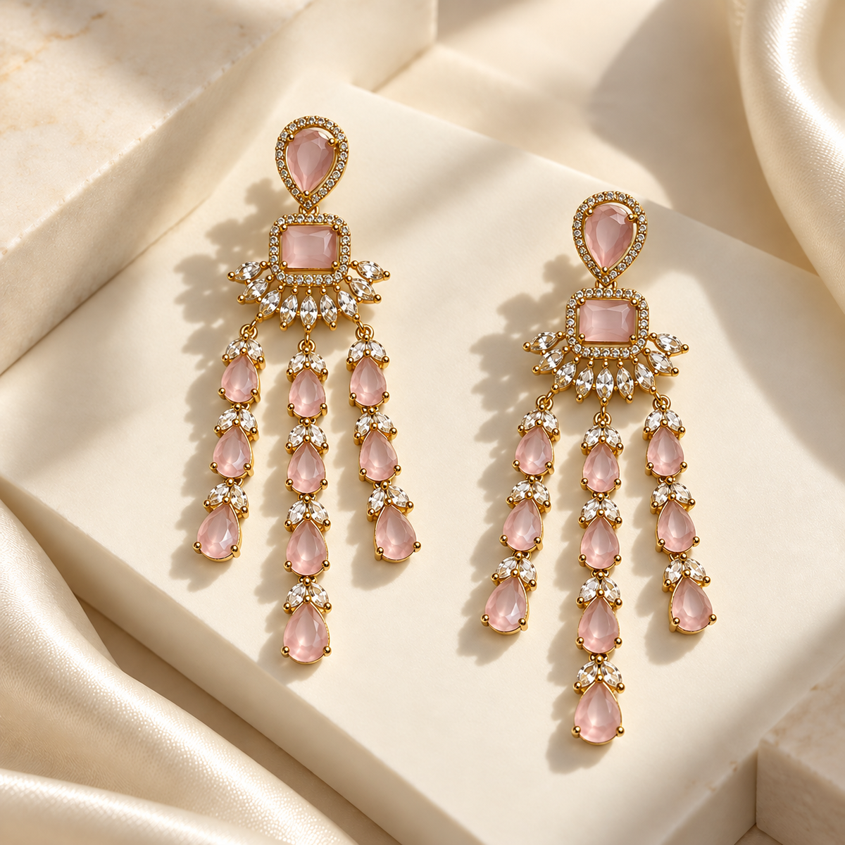 Elegant Three-Line Earrings