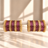 Floral Kundan Stone Bangle Set