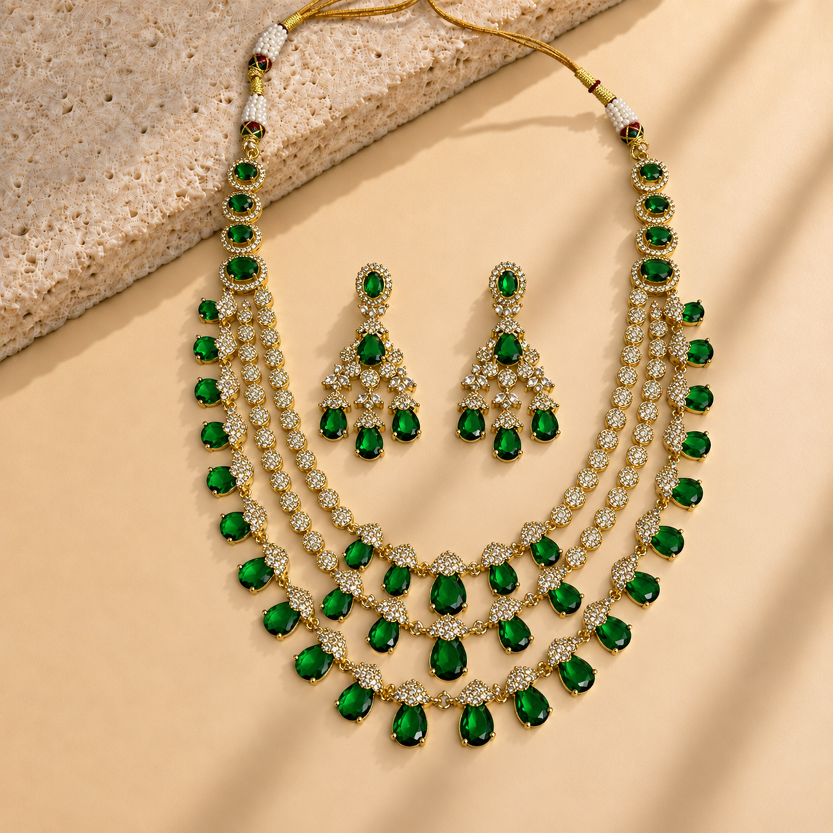 Pear Drop Tiered Necklace Set