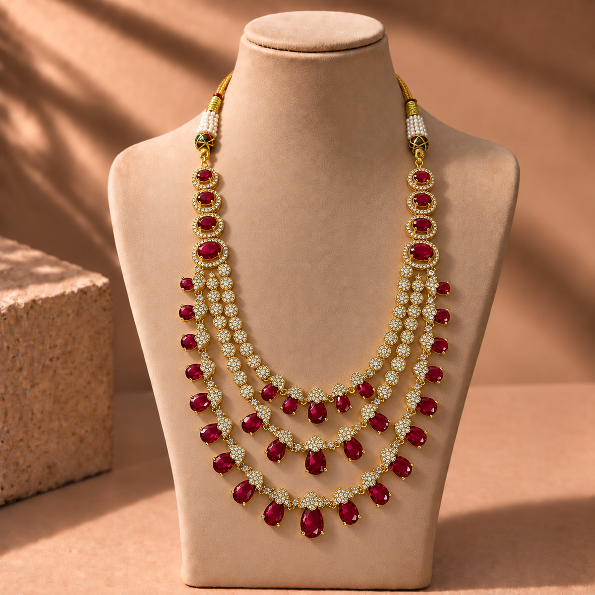 Pear Drop Tiered Necklace Set