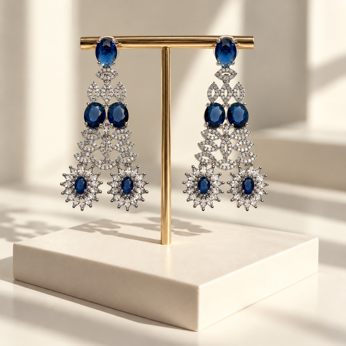 Graceful Stone Flower Earrings