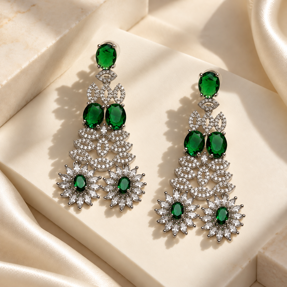 Graceful Stone Flower Earrings