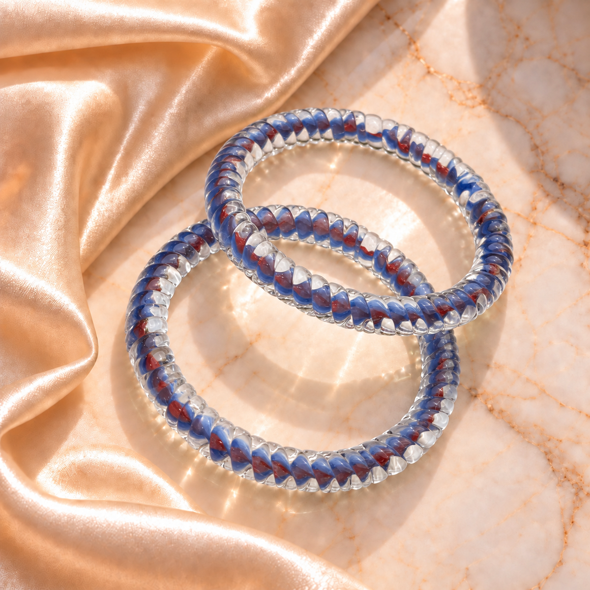 Twist Design Glass Kada