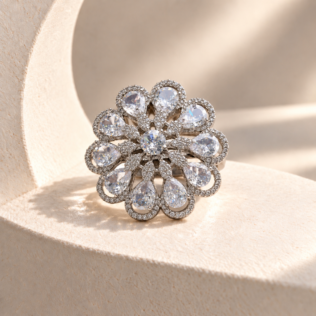 Teardrop Flower Ring