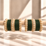Drop Border Glass Bangle Set