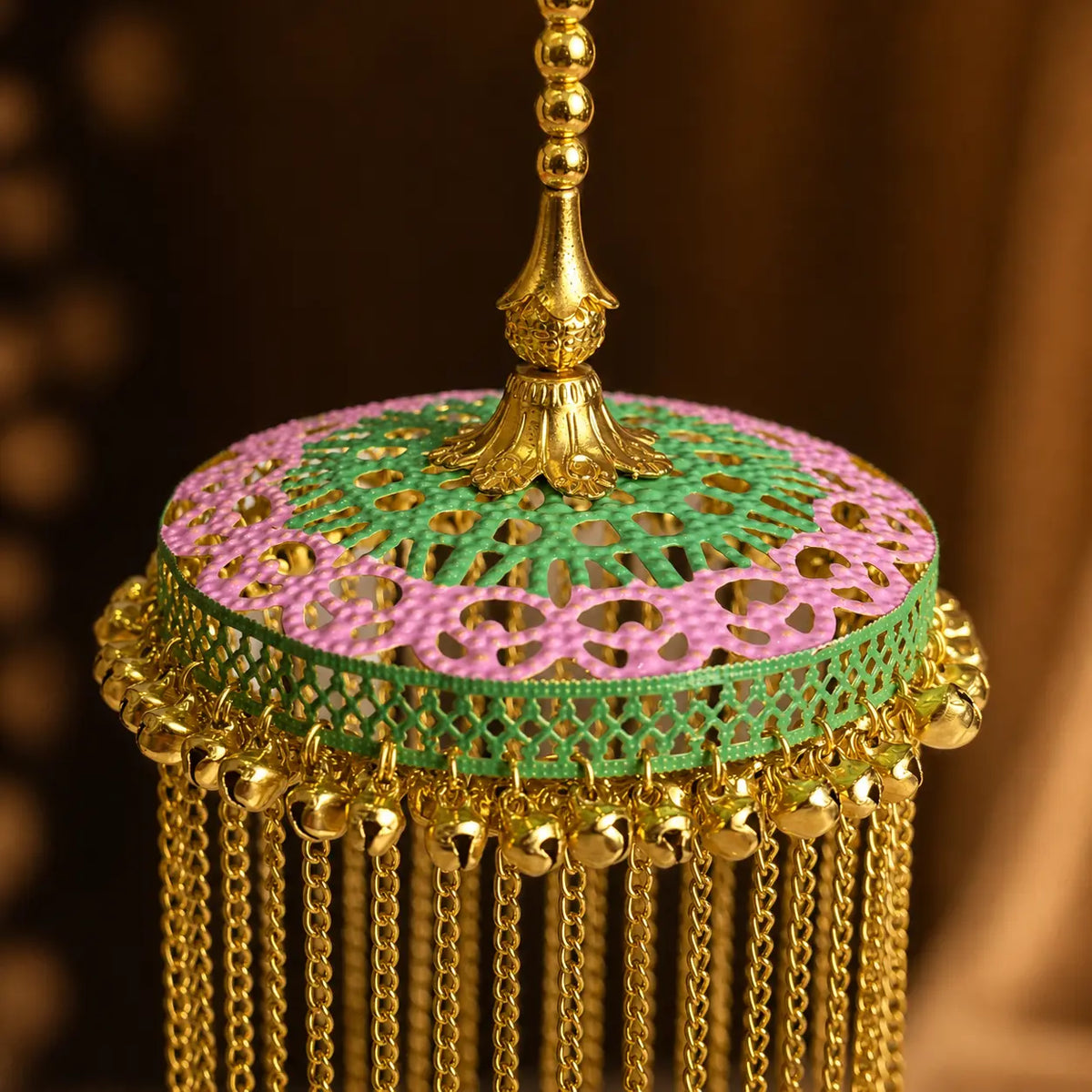 Traditional MeenaKari Dome Chandelier Ghungroo Kalira