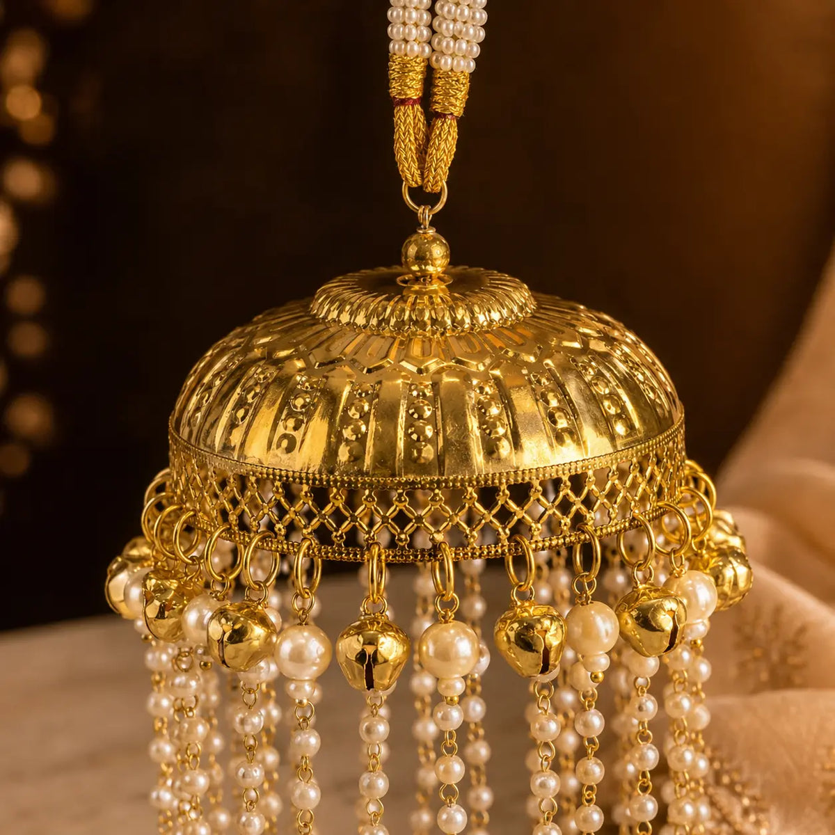 Pearl Layered Jhumka Kalira