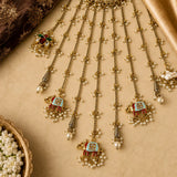 Hoop Style Multi-Layered Long Chain Kalira With Elephant And Horse Charm