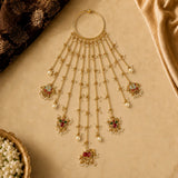 Hoop Style Multi-Layered Long Chain Kalira With Elephant And Horse Charm