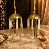 Dome Jhumki Pearl And Golden Pearl Tassel Kalira
