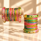 Tulip Bloom Glass Bangle Set