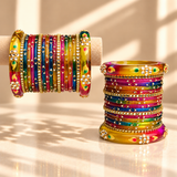 Tulip Bloom Glass Bangle Set