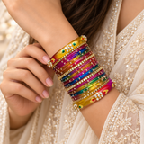 Tulip Bloom Glass Bangle Set
