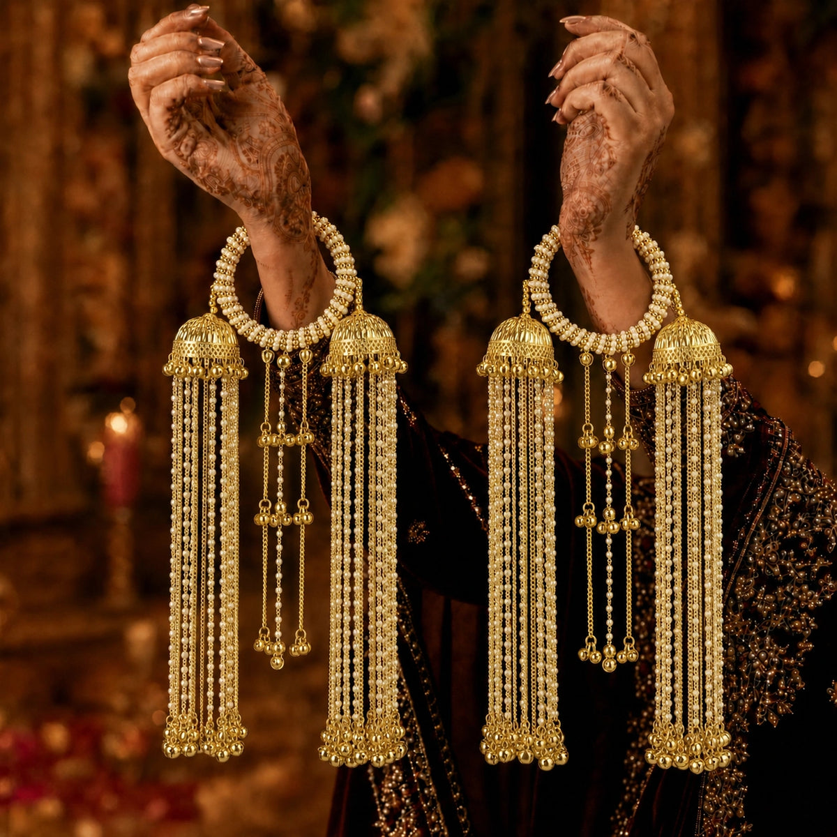 Pearl Bangle Style Kalira With Ghungroo