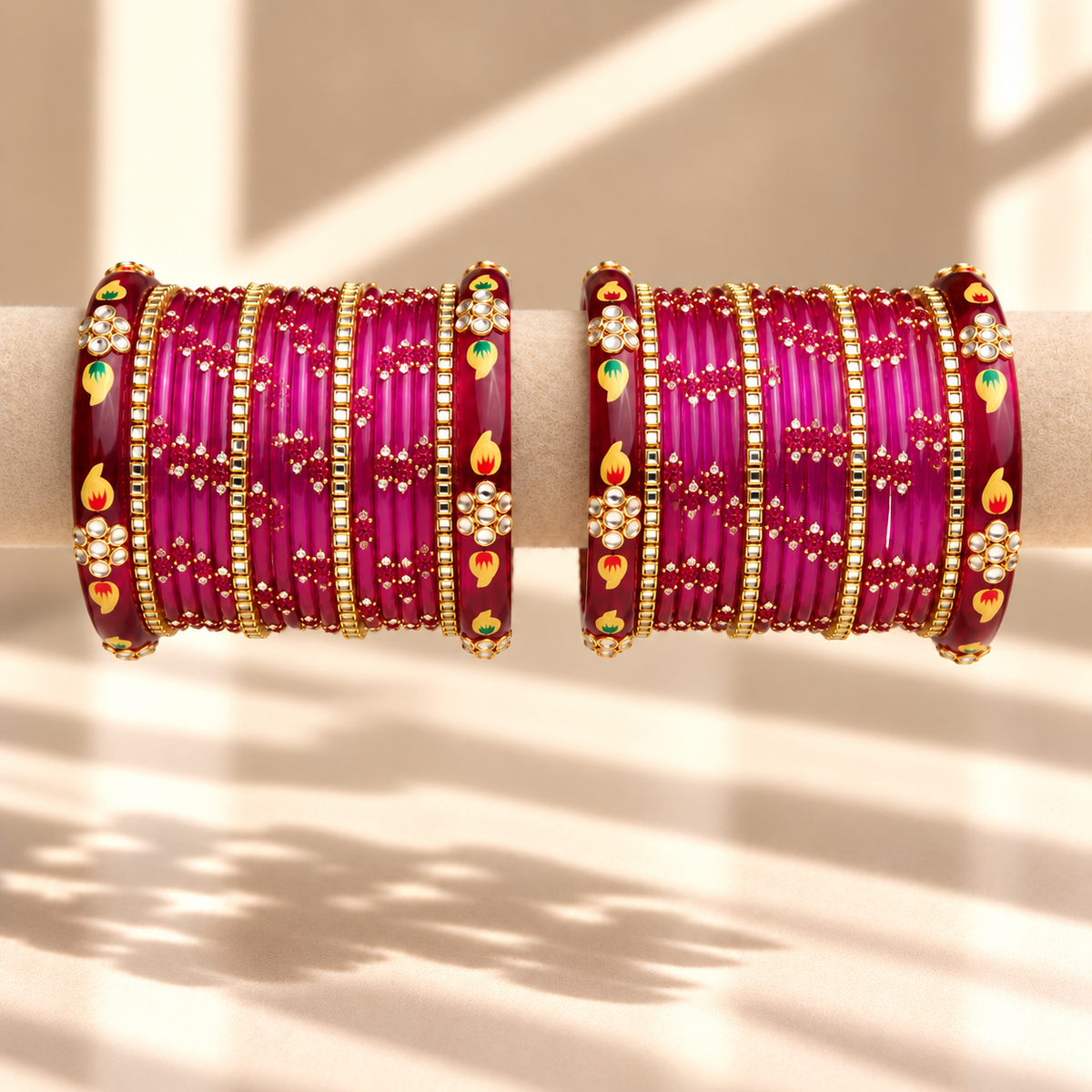 Tulip Bloom Glass Bangle Set