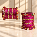 Tulip Bloom Glass Bangle Set