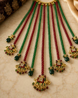 Kundan Bangle-Style Beaded Bridal Kalira With Elephant Drop
