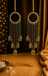 Kundan Bangle-Style Beaded Bridal Kalira With Elephant Drop