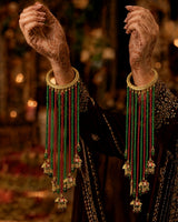 Kundan Bangle-Style Beaded Bridal Kalira With Elephant Drop