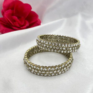 Floral Kundan Antique Bangle
