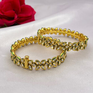 Floral Kundan Bangles