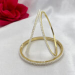 Gold Plated Sleek White Pearl Bangles – Set of 4