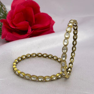 Antique Oval Kundan Bangles