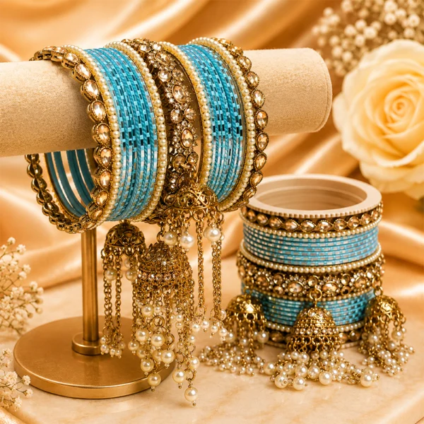 3 Jhumki Bangle Set