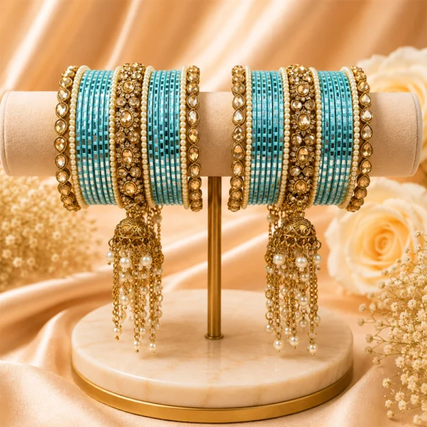 3 Jhumki Bangle Set
