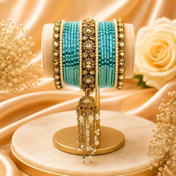 3 Jhumki Bangle Set