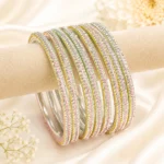 3 Line Stone Multi Bangles (Light-Multi)
