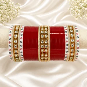 Chura With Drop Square Kundan Work