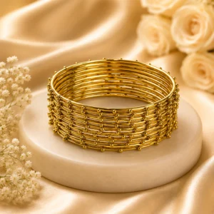Dotted Metal Bangle (Golden) (2)