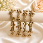 Drop Shape Stone Kada with Ghungroo