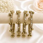 Drop Shape Stone Kada with Ghungroo