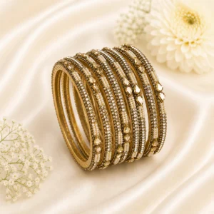 Drop Stones And Pearl Lac Bangles (2)