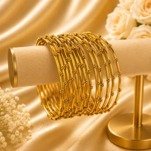 Flower Dotted Bangle (Golden) (3)