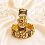 Flower Kundan Meenakari Rajwadi Kundan Bangle