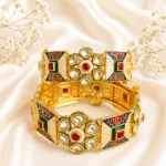 Flower Kundan Meenakari Rajwadi Kundan Bangle