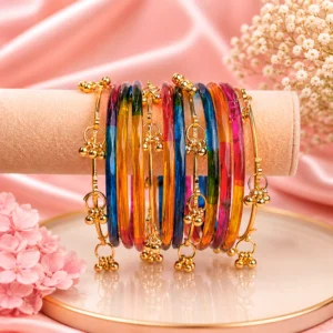 Ghungroo with Jelly Bangles Set (Dark-Multi) (2)