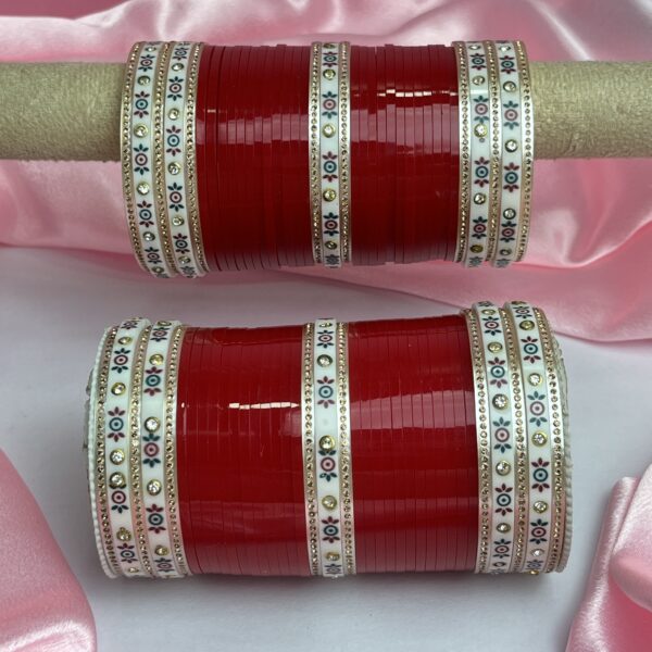 Basic Chura With Kundan Dot Bangle